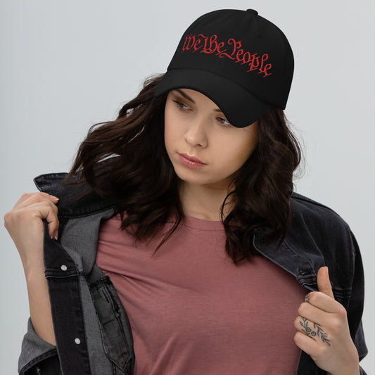 We the People Hat by Awake Republic - Black 100% Chino Cotton Twill Hat with Embroidery