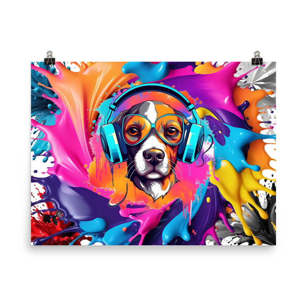 Canine Psychedelia 24"x18" Enhanced Matte Paper Poster by Awake Republic - Enhanced Matte Paper Poster with fully encompassing graphic. Paper made in Japan