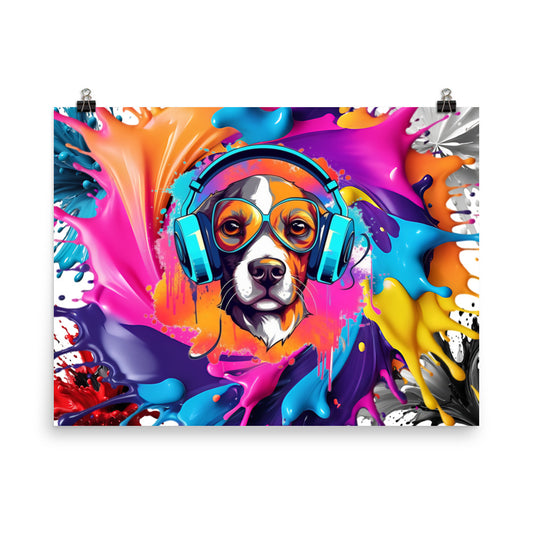 Canine Psychedelia 24"x18" Enhanced Matte Paper Poster by Awake Republic - Enhanced Matte Paper Poster with fully encompassing graphic. Paper made in Japan