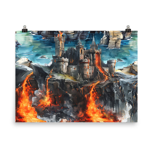 Castle 24"x18" Enhanced Matte Paper Poster by Awake Republic - Enhanced Matte Paper Poster with fully encompassing graphic. Paper made in Japan