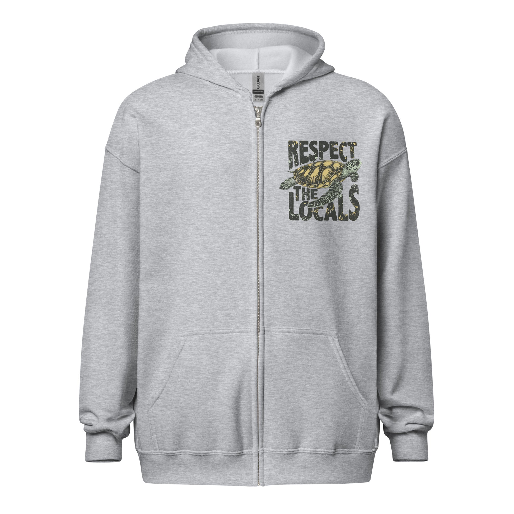 Locals/Surf Florida Zip Hoodie by Awake Republic - Sport Grey cotton/polyester blend with images on front and back