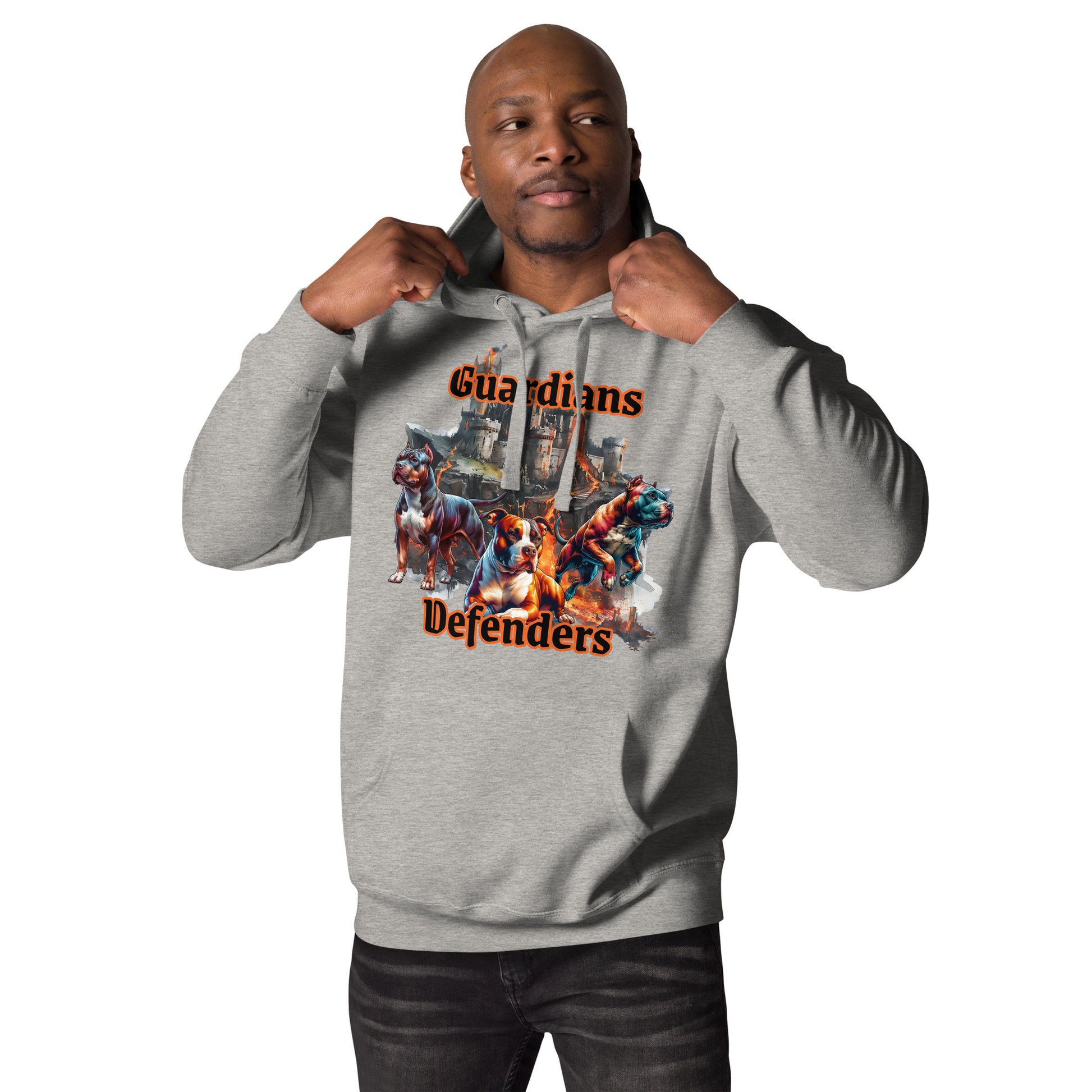 Guardians and Defenders Pit Bull Hoodie by Awake Republic - Carbon Grey 100% Cotton Face Cotton/Polyester blend Pullover Hoodie with image