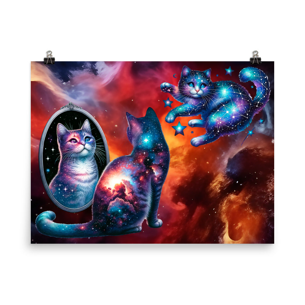 Space Cat Collection (Vol. 4) 24"x18" Enhanced Matte Paper Poster by Awake Republic - Enhanced Matte Paper Poster with fully encompassing graphic. Paper made in Japan